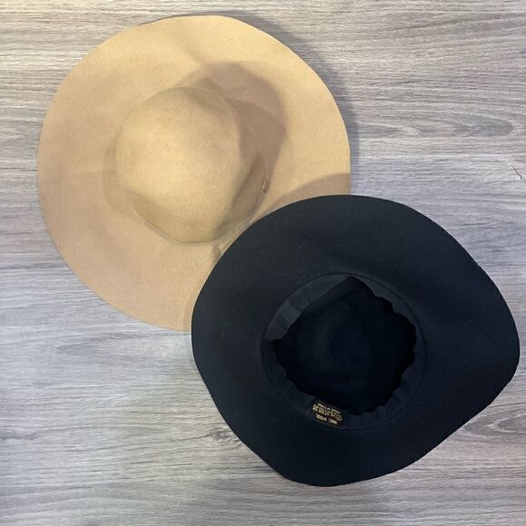 WIDE BRIM FLOPPY PURE WOOL HAT BLACK S/54 - Picture 8 of 8